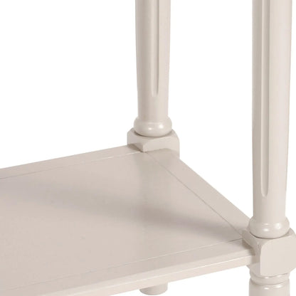 Narrow light beige wooden console table with shelf – slim 80cm pine hallway console table with turned legs & lower storage 80x80x36cm | Click Style