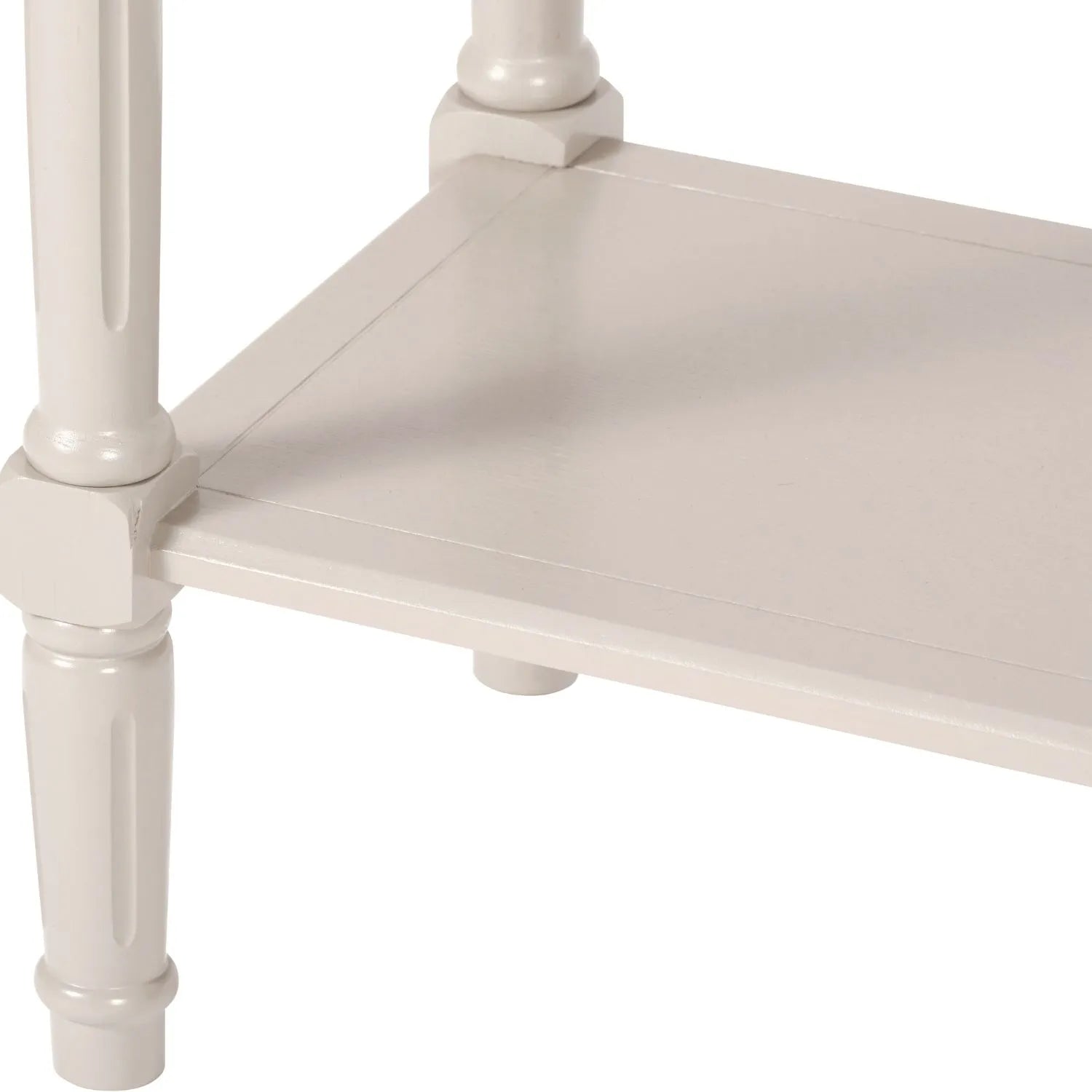Narrow light beige wooden console table with shelf – slim 80cm pine hallway console table with turned legs & lower storage 80x80x36cm | Click Style