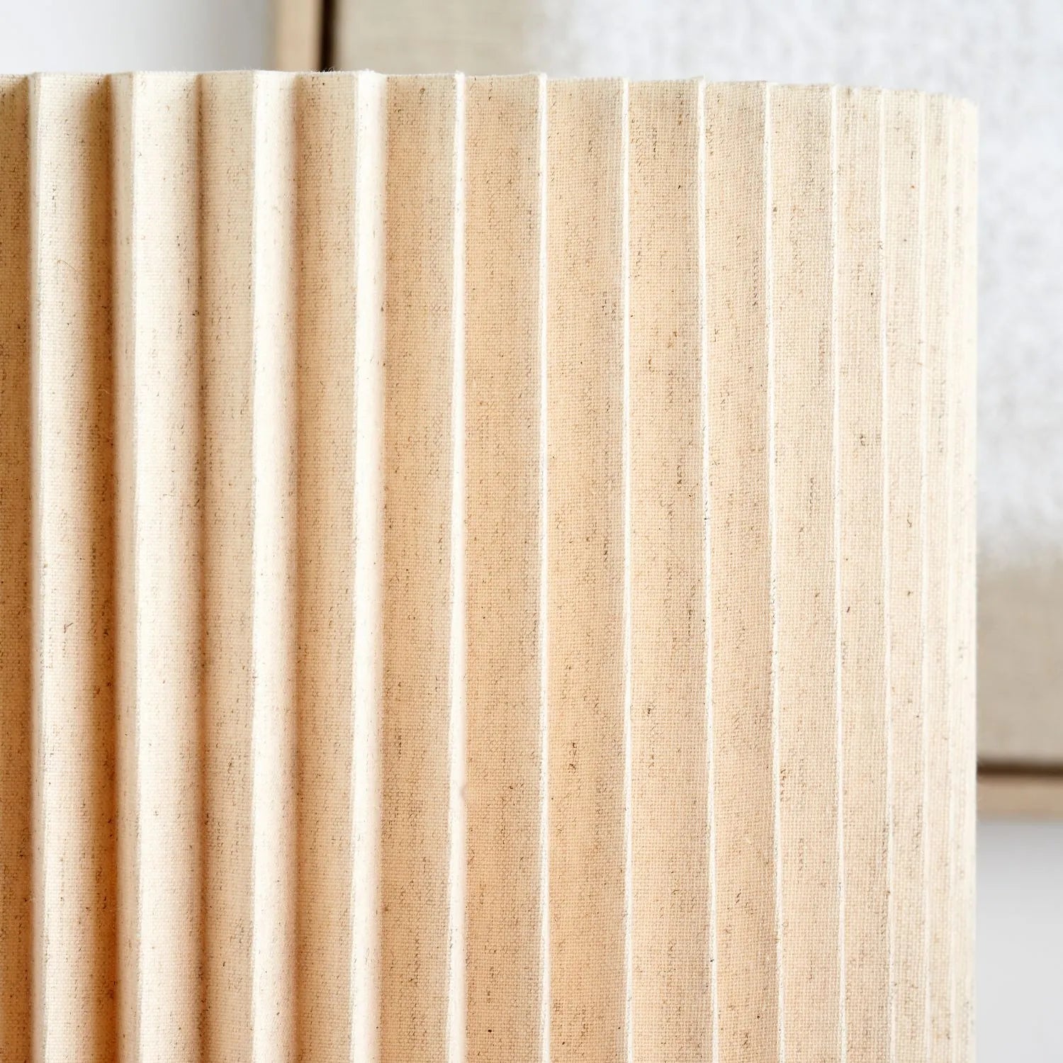 Natural Beige Pleated Linen Drum Lampshade with Tall Cylinder Shape – Textured Neutral Light Shade for Ceiling Table & Floor Lamps 40cm/16in - Click Style