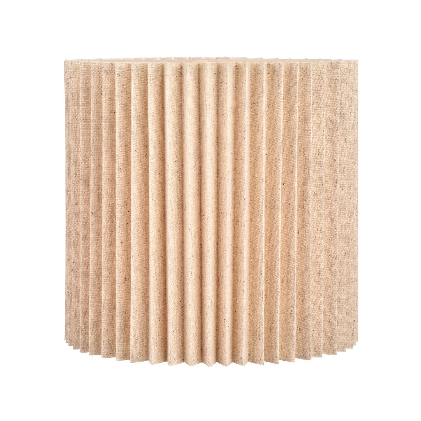 Natural Beige Pleated Linen Drum Lampshade with Tall Cylinder Shape – Textured Neutral Light Shade for Ceiling Table & Floor Lamps 35cm/14in - Click Style