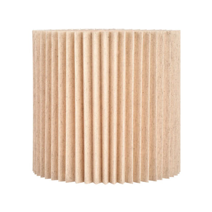 Natural Beige Pleated Linen Drum Lampshade with Tall Cylinder Shape – Textured Neutral Light Shade for Ceiling Table & Floor Lamps 35cm/14in - Click Style