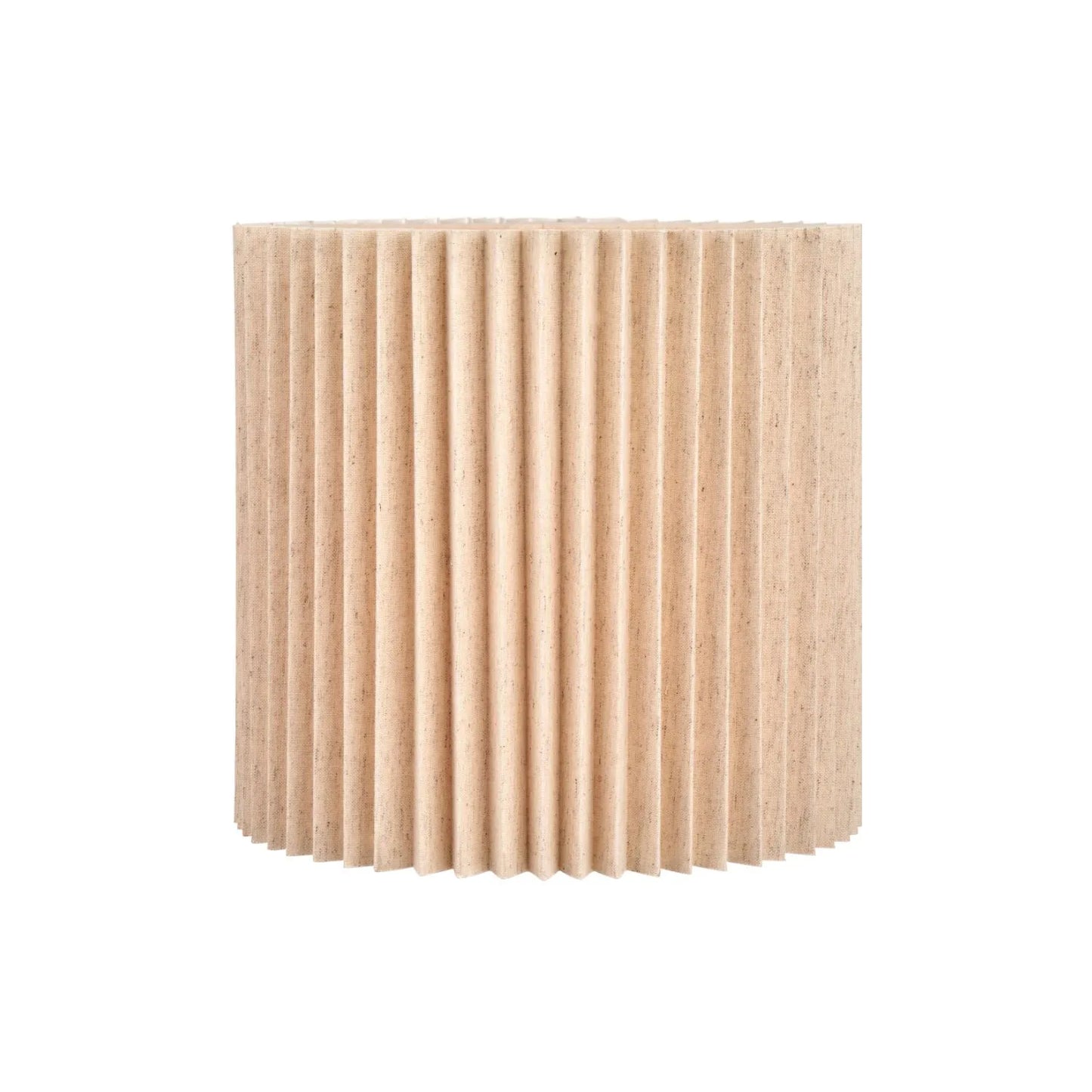Natural Beige Pleated Linen Drum Lampshade with Tall Cylinder Shape – Textured Neutral Light Shade for Ceiling Table & Floor Lamps 30cm/12in - Click Style