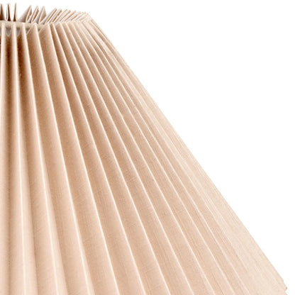 Natural Beige Pleated Linen Tapered Lampshade with Classic Cone Shape – Textured Neutral Light Shade for Ceiling Table & Floor Lamps 35cm/14in - Click Style