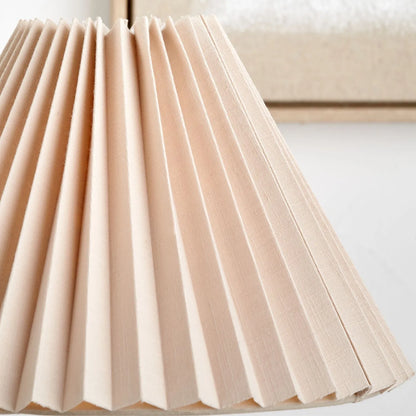 Natural Beige Pleated Linen Tapered Lampshade with Classic Cone Shape – Textured Neutral Light Shade for Ceiling Table & Floor Lamps 45cm/18in - Click Style