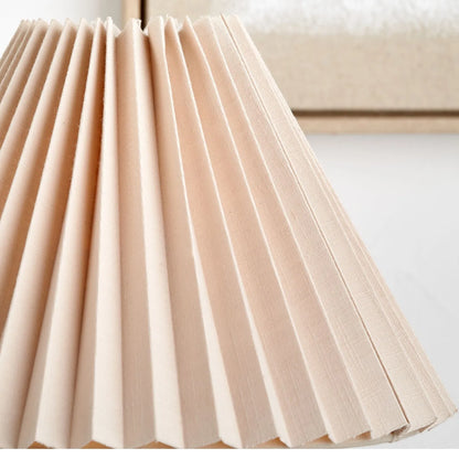Natural Beige Pleated Linen Tapered Lampshade with Classic Cone Shape – Textured Neutral Light Shade for Ceiling Table & Floor Lamps 40cm/16in - Click Style