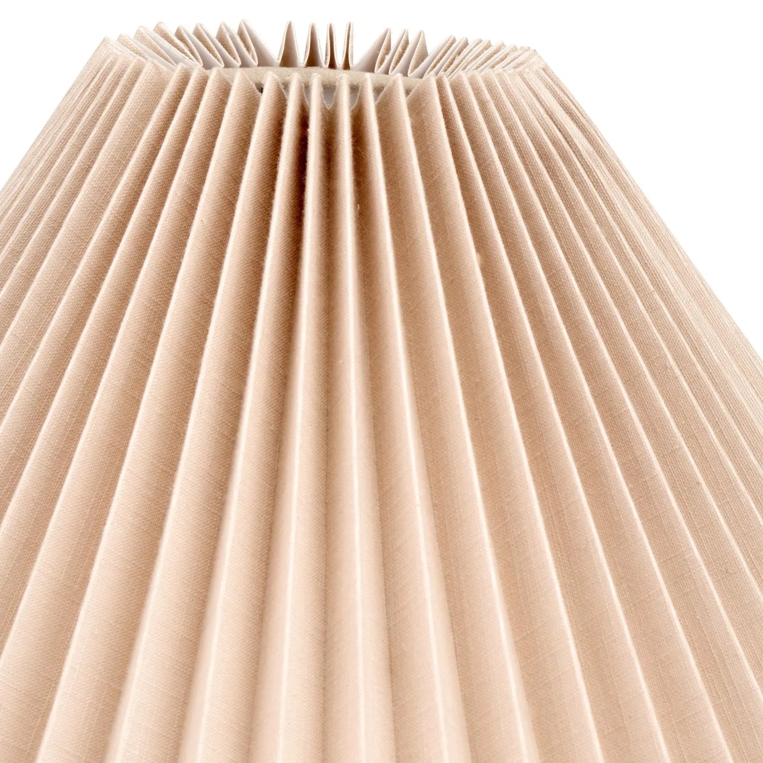 Natural Beige Pleated Linen Tapered Lampshade with Classic Cone Shape – Textured Neutral Light Shade for Ceiling Table & Floor Lamps 45cm/18in - Click Style