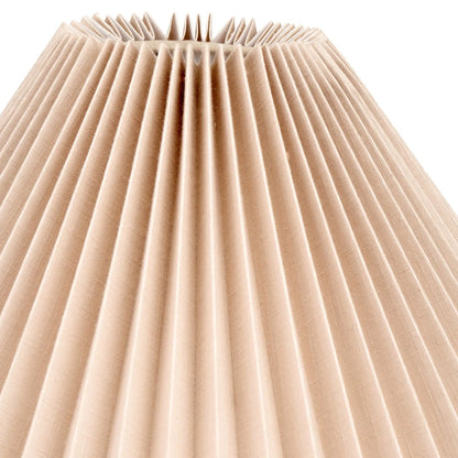 Natural Beige Pleated Linen Tapered Lampshade with Classic Cone Shape – Textured Neutral Light Shade for Ceiling Table & Floor Lamps 45cm/18in - Click Style
