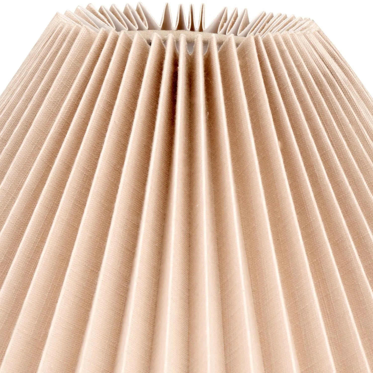 Natural Beige Pleated Linen Tapered Lampshade with Classic Cone Shape – Textured Neutral Light Shade for Ceiling Table & Floor Lamps 35cm/14in - Click Style