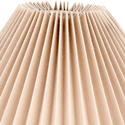 Natural Beige Pleated Linen Tapered Lampshade with Classic Cone Shape – Textured Neutral Light Shade for Ceiling Table & Floor Lamps 35cm/14in - Click Style