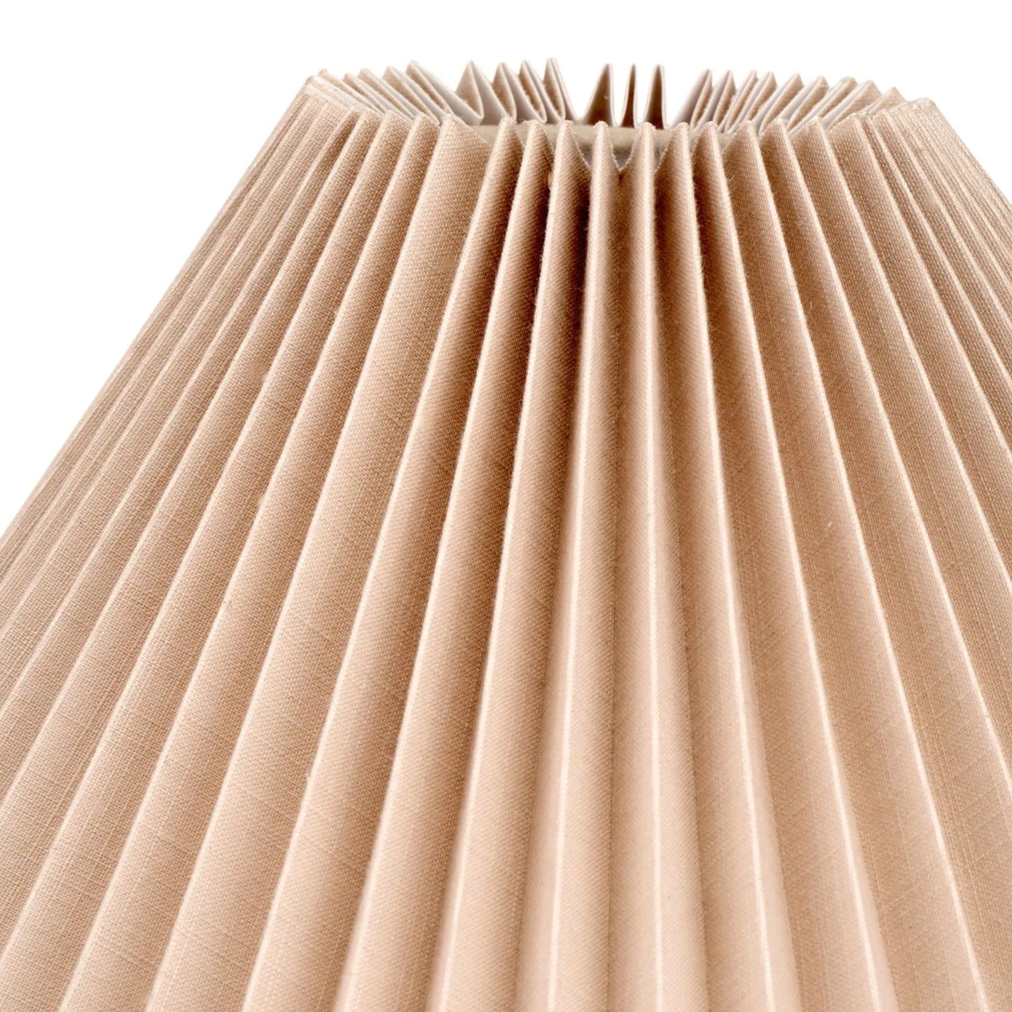 Natural Beige Pleated Linen Tapered Lampshade with Classic Cone Shape – Textured Neutral Light Shade for Ceiling Table & Floor Lamps 40cm/16in - Click Style