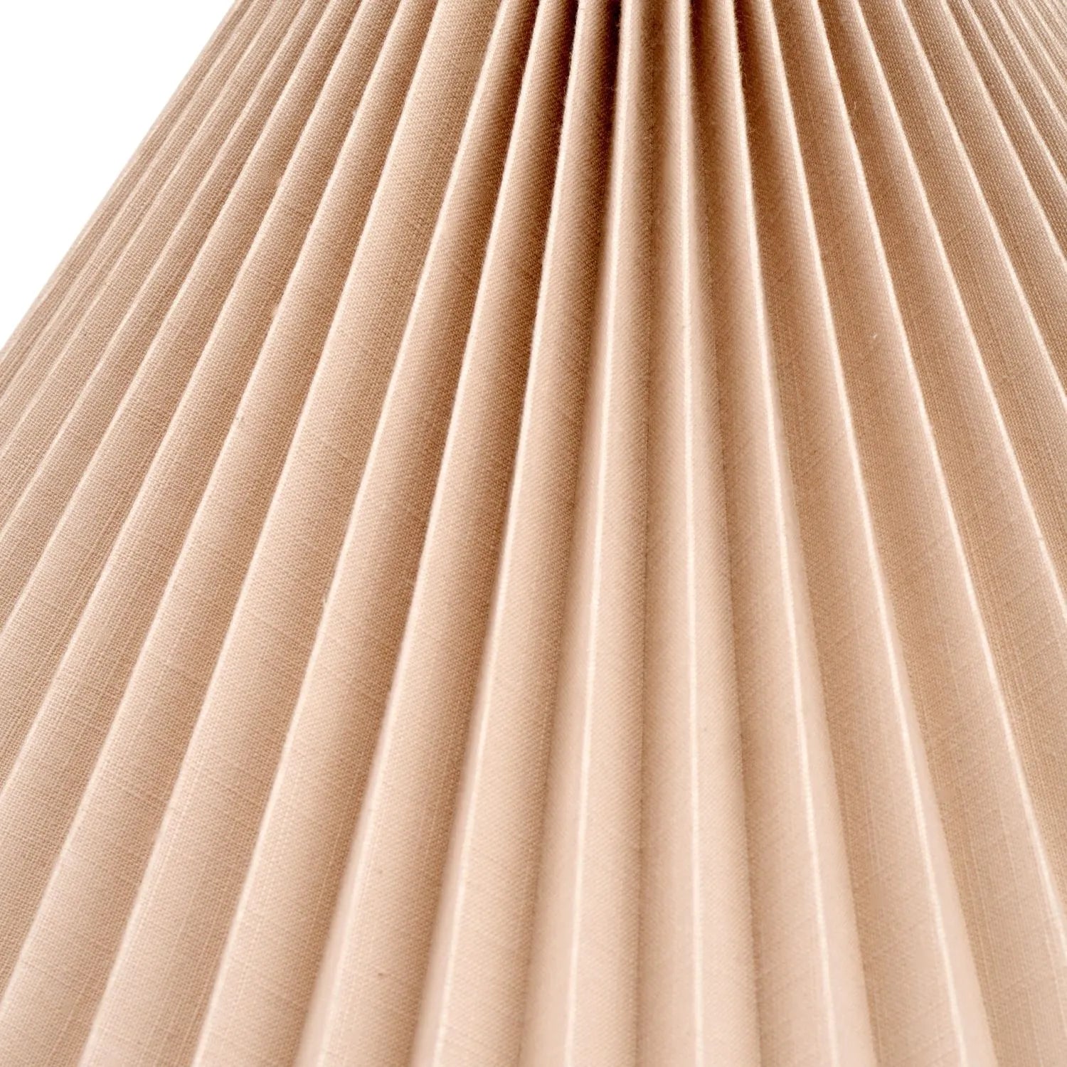 Natural Beige Pleated Linen Tapered Lampshade with Classic Cone Shape – Textured Neutral Light Shade for Ceiling Table & Floor Lamps 35cm/14in - Click Style