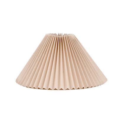 Natural Beige Pleated Linen Tapered Lampshade with Classic Cone Shape – Textured Neutral Light Shade for Ceiling Table & Floor Lamps 35cm/14in - Click Style