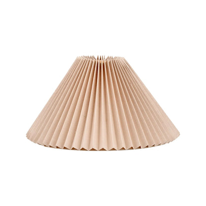Natural Beige Pleated Linen Tapered Lampshade with Classic Cone Shape – Textured Neutral Light Shade for Ceiling Table & Floor Lamps 35cm/14in - Click Style