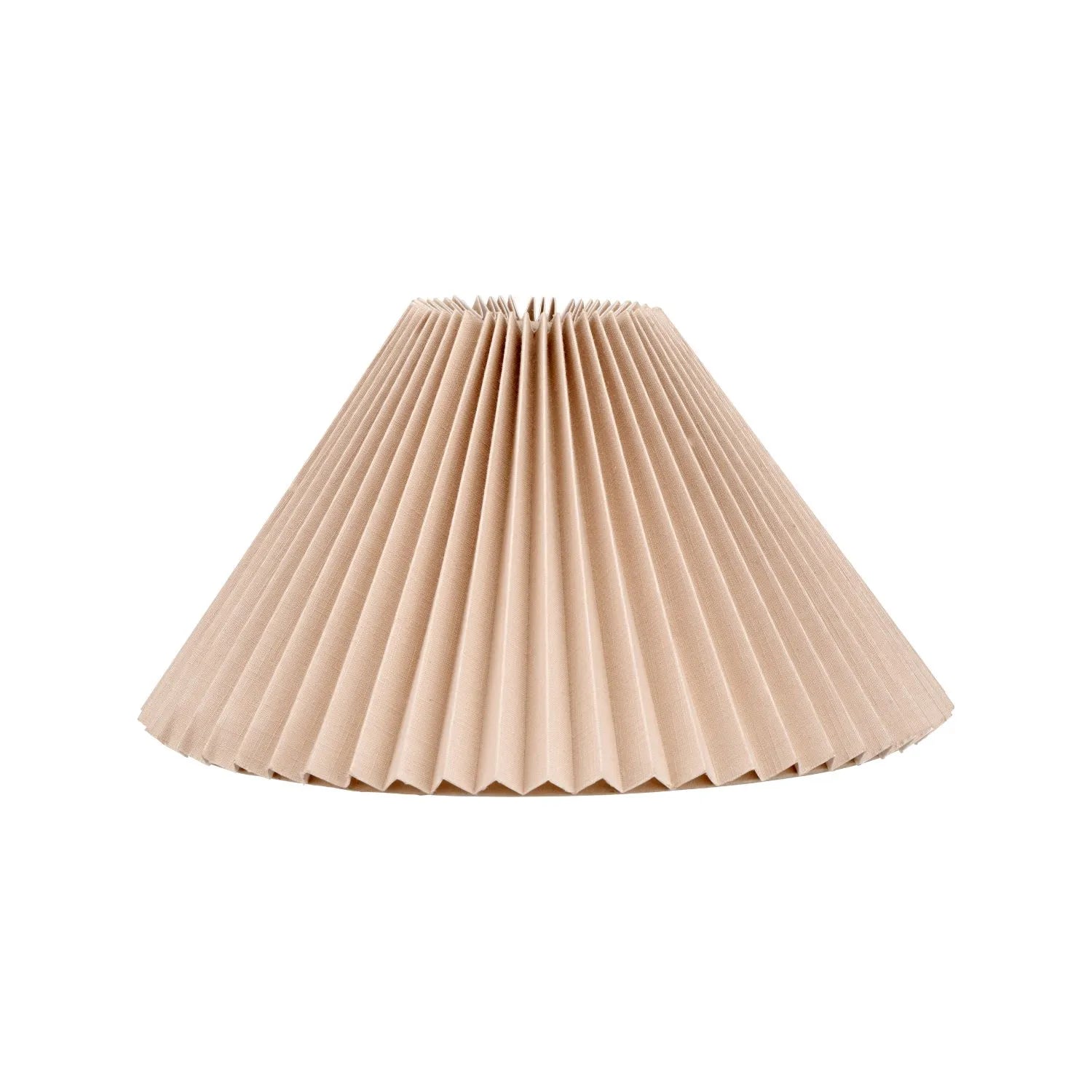 Natural Beige Pleated Linen Tapered Lampshade with Classic Cone Shape – Textured Neutral Light Shade for Ceiling Table & Floor Lamps 45cm/18in - Click Style