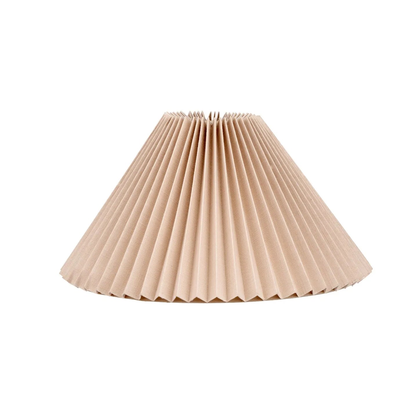 Natural Beige Pleated Linen Tapered Lampshade with Classic Cone Shape – Textured Neutral Light Shade for Ceiling Table & Floor Lamps 40cm/16in - Click Style