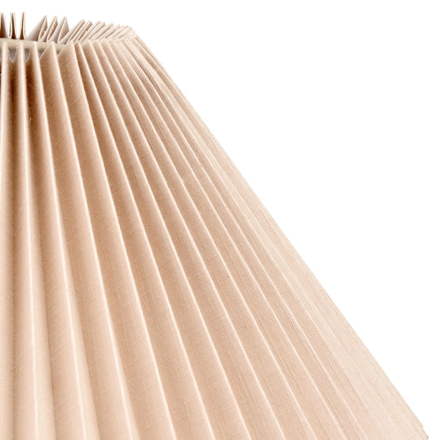 Natural Beige Pleated Linen Tapered Lampshade with Classic Cone Shape – Textured Neutral Light Shade for Ceiling Table & Floor Lamps 40cm/16in - Click Style