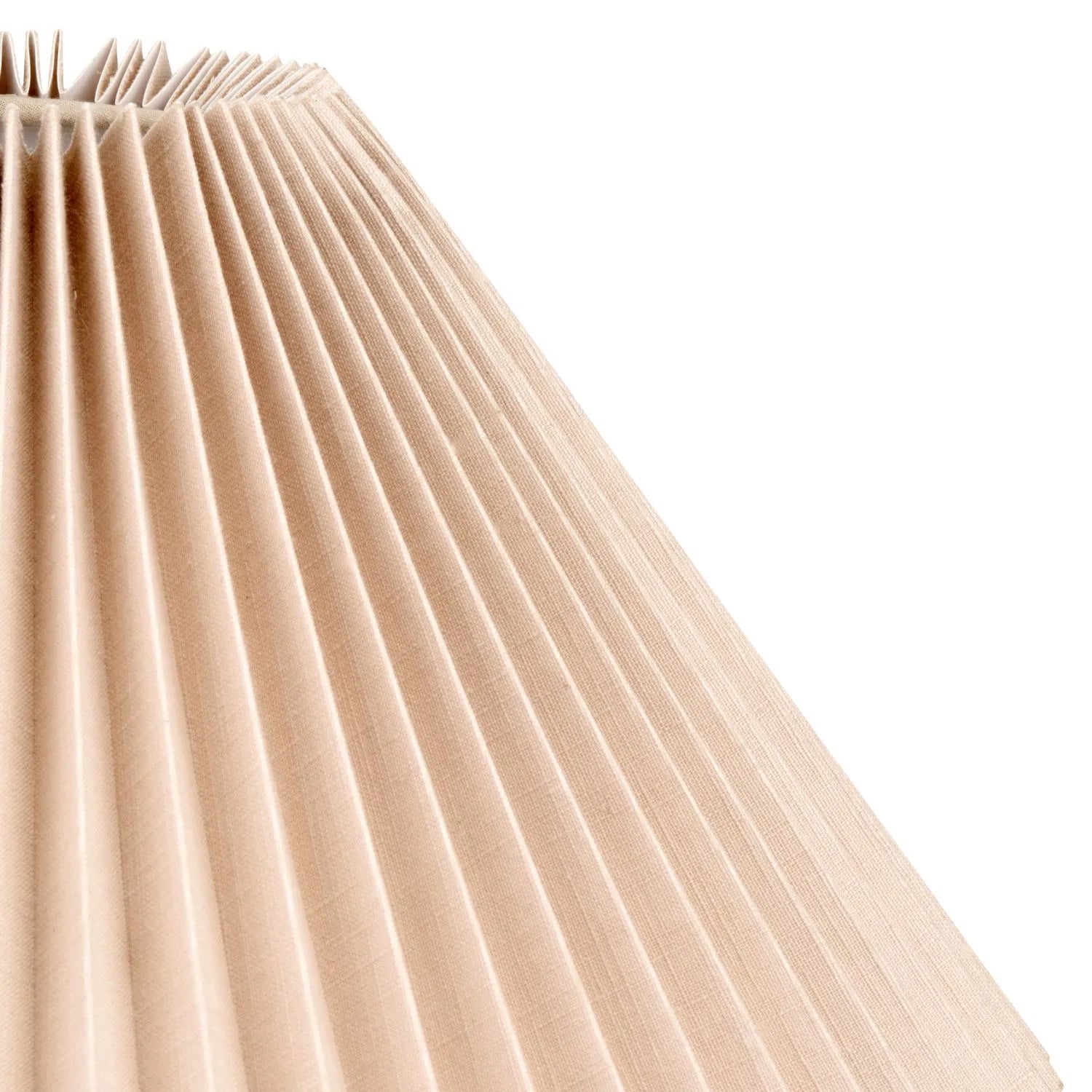 Natural Beige Pleated Linen Tapered Lampshade with Classic Cone Shape – Textured Neutral Light Shade for Ceiling Table & Floor Lamps 40cm/16in - Click Style