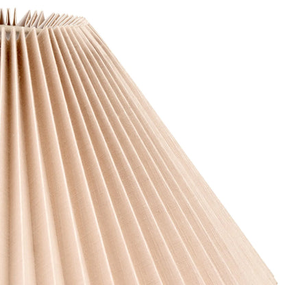 Natural Beige Pleated Linen Tapered Lampshade with Classic Cone Shape – Textured Neutral Light Shade for Ceiling Table & Floor Lamps 45cm/18in - Click Style