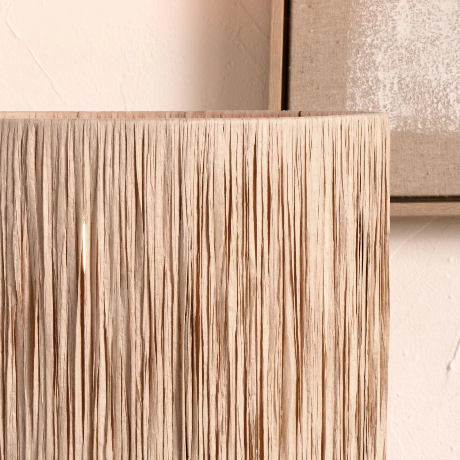 Natural Beige Raffia Drum Lampshade with Wrapped Textured Finish – Neutral Light Shade for Ceiling Table & Floor Lamps 40cm/16in - Click Style