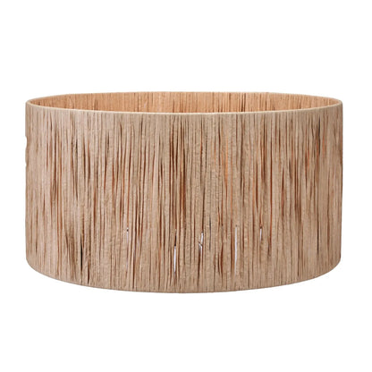 Natural Beige Raffia Drum Lampshade with Wrapped Textured Finish – Neutral Light Shade for Ceiling Table & Floor Lamps 40cm/16in - Click Style