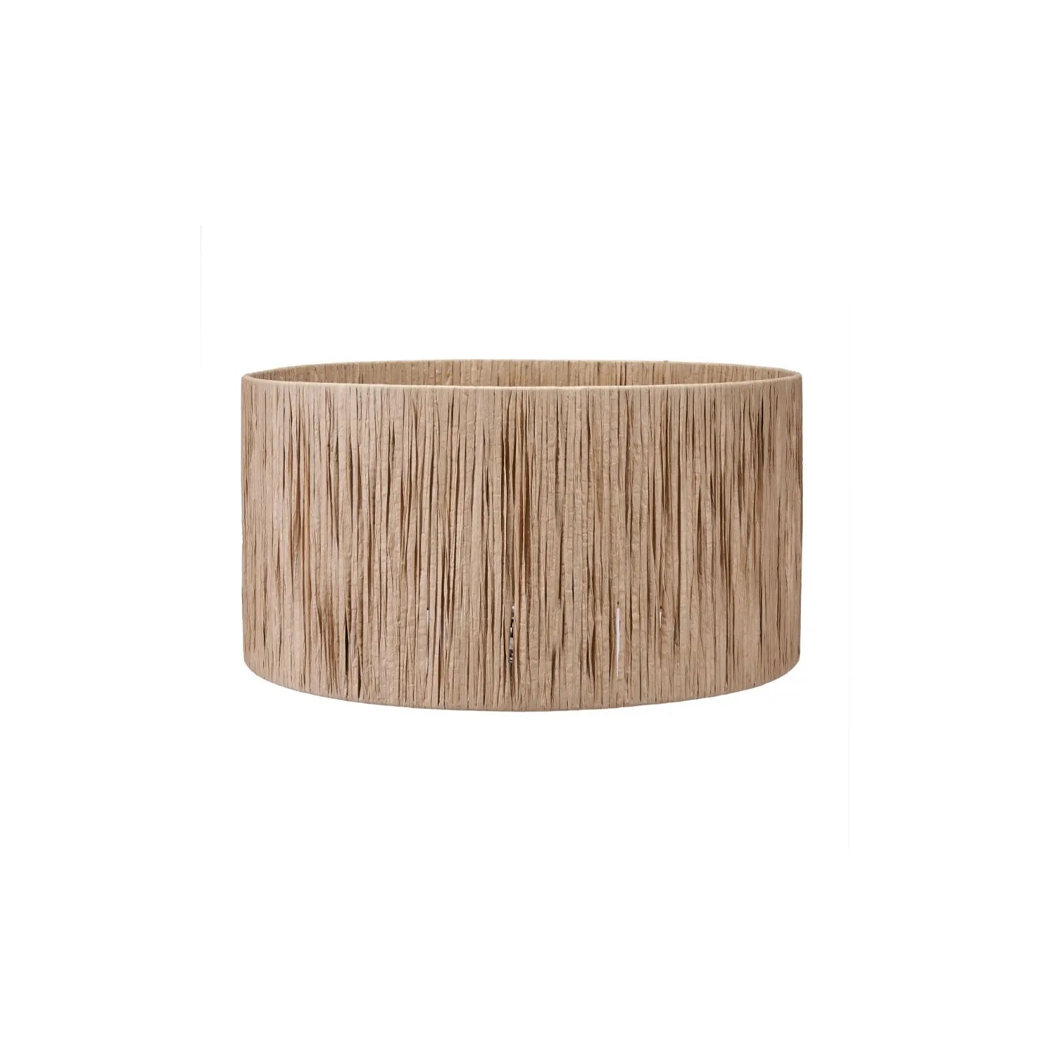 Natural Beige Raffia Drum Lampshade with Wrapped Textured Finish – Neutral Light Shade for Ceiling Table & Floor Lamps 35cm/14in - Click Style