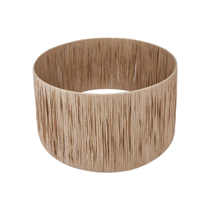 Natural Beige Raffia Drum Lampshade with Wrapped Textured Finish – Neutral Light Shade for Ceiling Table & Floor Lamps 40cm/16in - Click Style