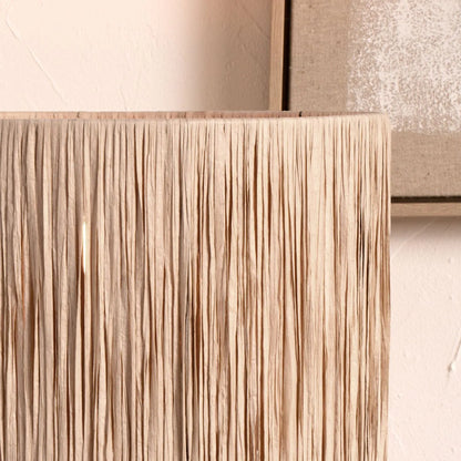 Natural Beige Raffia Drum Lampshade with Wrapped Textured Finish – Neutral Light Shade for Ceiling Table & Floor Lamps 35cm/14in - Click Style