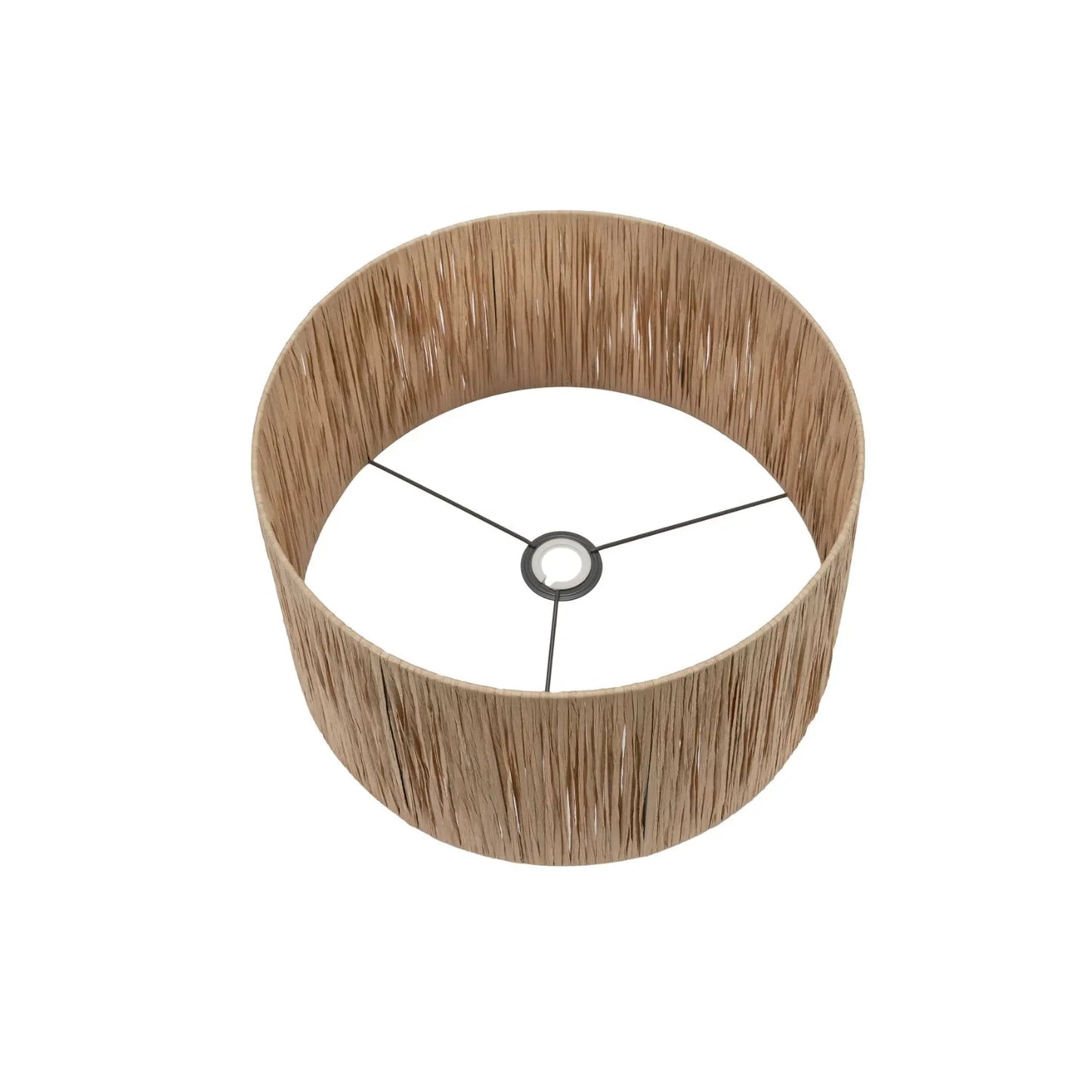 Natural Beige Raffia Drum Lampshade with Wrapped Textured Finish – Neutral Light Shade for Ceiling Table & Floor Lamps 30cm/12in - Click Style