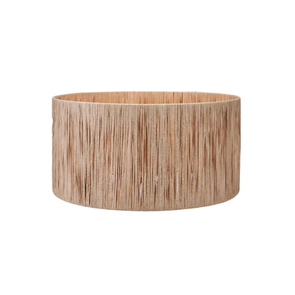 Natural Beige Raffia Drum Lampshade with Wrapped Textured Finish – Neutral Light Shade for Ceiling Table & Floor Lamps 30cm/12in - Click Style