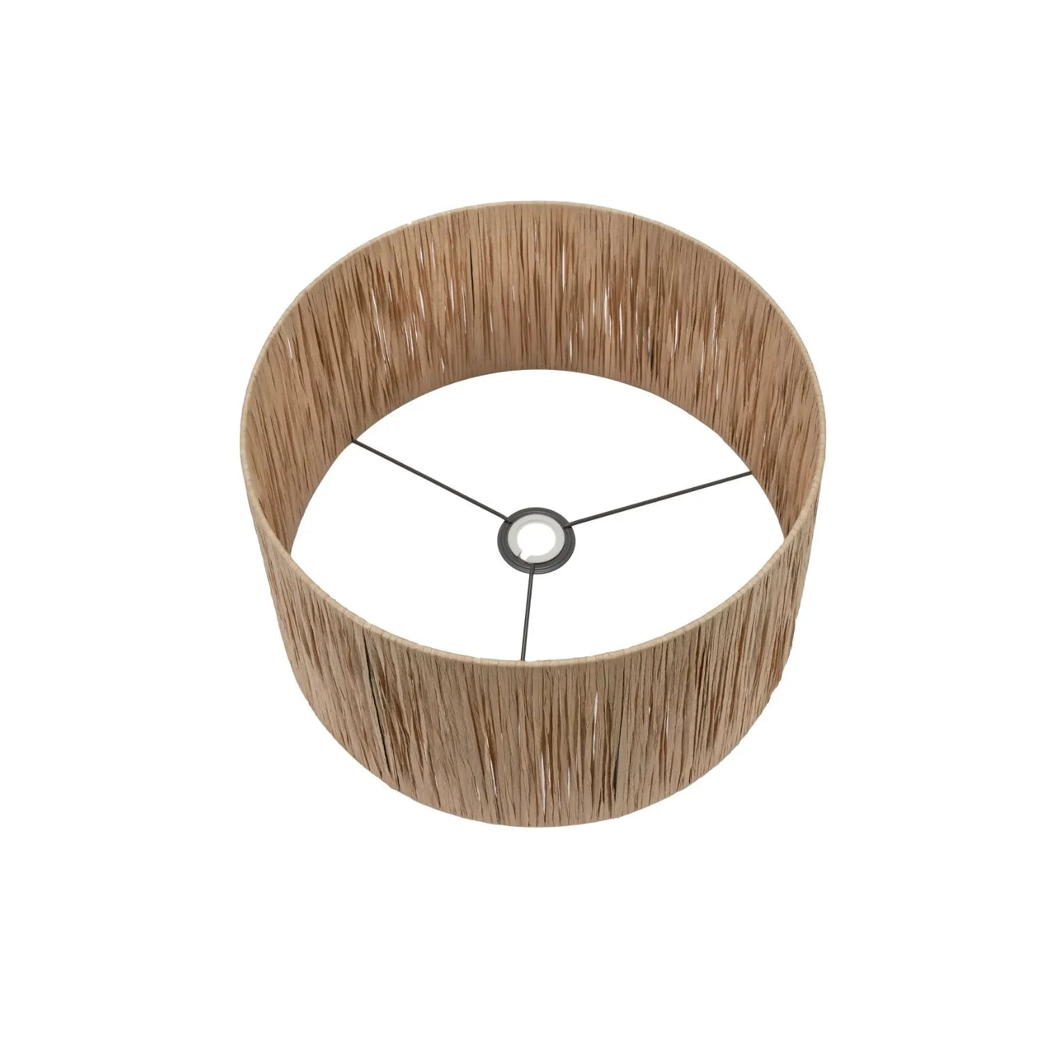 Natural Beige Raffia Drum Lampshade with Wrapped Textured Finish – Neutral Light Shade for Ceiling Table & Floor Lamps 45cm/18in - Click Style