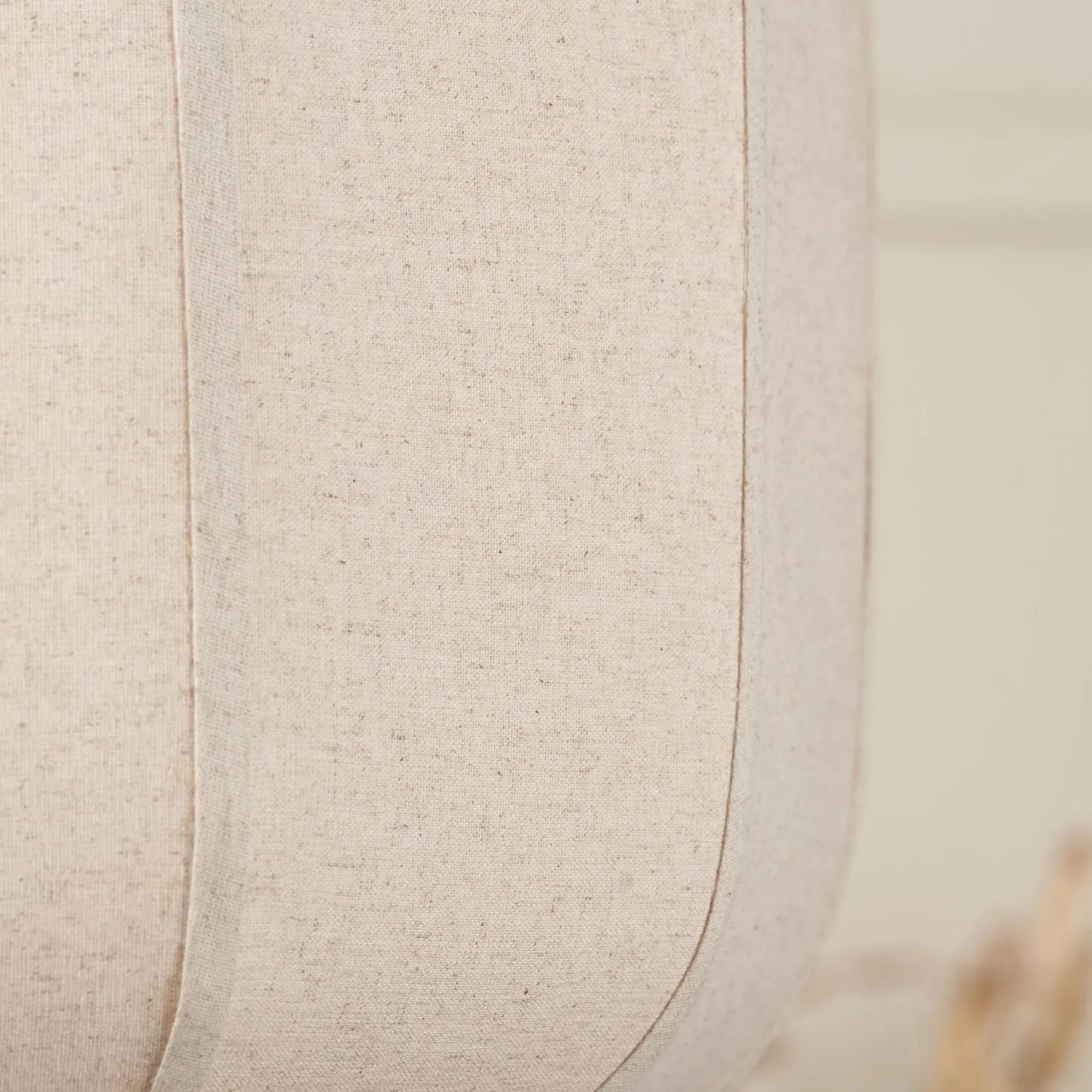 Large Natural Linen Rounded Squat Pendant Ceiling Light with Black Fabric Cable – Adjustable & Dimmable Cream & Black Modern Hanging Lamp 120x51x51cm | Click Style