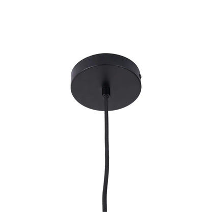 Large Natural Linen Rounded Squat Pendant Ceiling Light with Black Fabric Cable – Adjustable & Dimmable Cream & Black Modern Hanging Lamp 120x51x51cm | Click Style