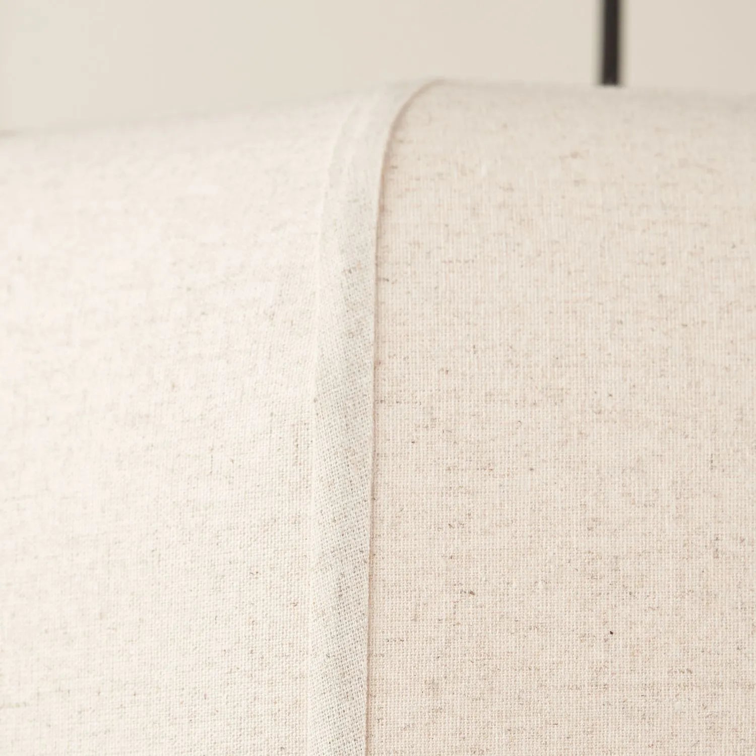 Large Natural Linen Rounded Squat Pendant Ceiling Light with Black Fabric Cable – Adjustable & Dimmable Cream & Black Modern Hanging Lamp 120x51x51cm | Click Style