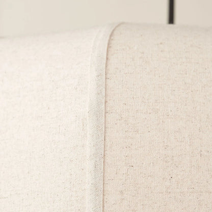 Large Natural Linen Rounded Squat Pendant Ceiling Light with Black Fabric Cable – Adjustable & Dimmable Cream & Black Modern Hanging Lamp 120x51x51cm | Click Style