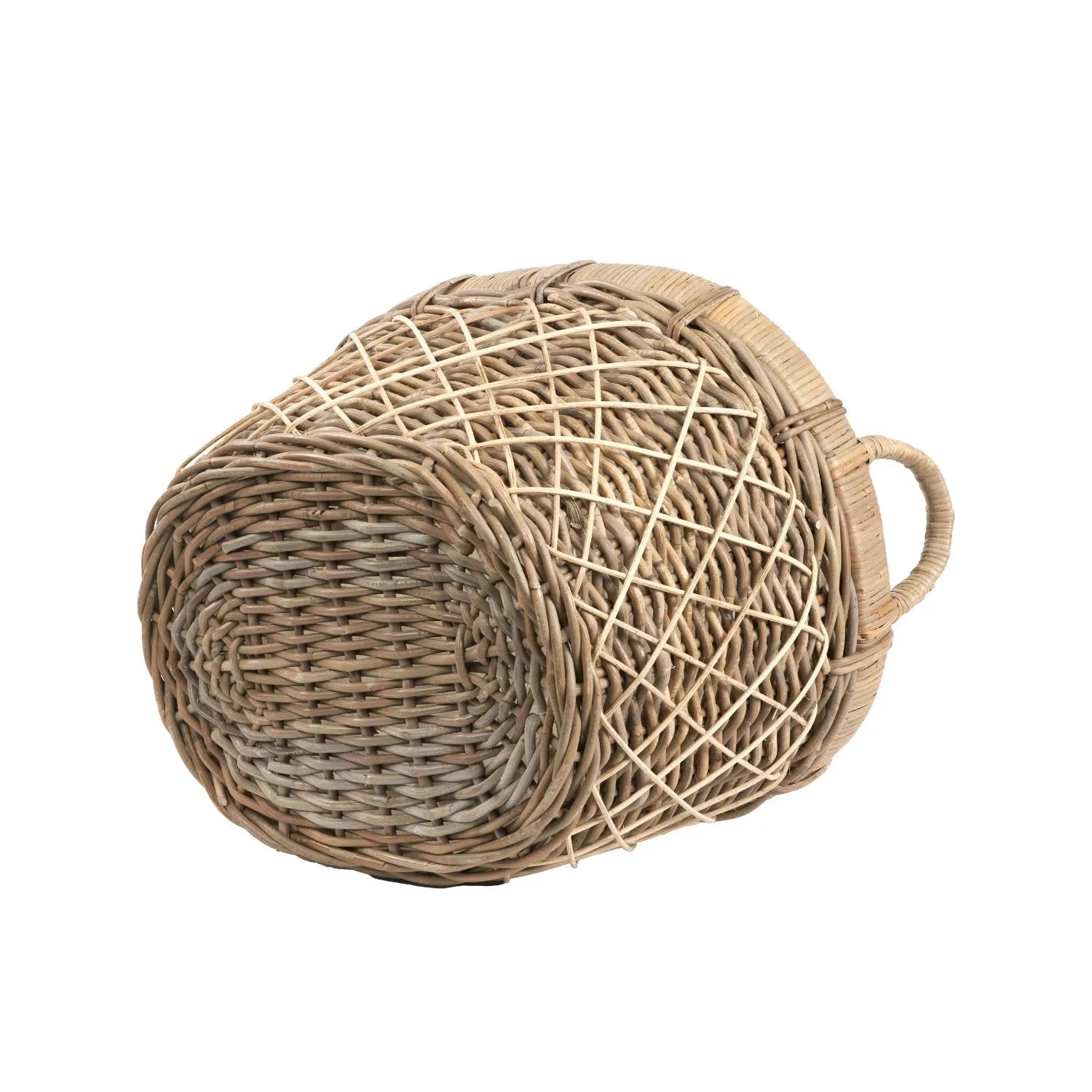 Natural Rattan Oval Laundry Basket with Handles & Linen Liner – Stylish Storage for Home Organisation 55x45x34cm - Click Style