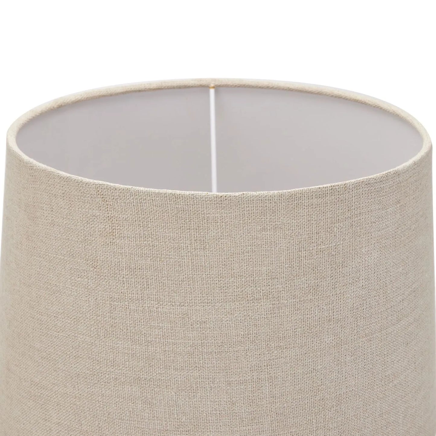 Natural Wash Acacia Wood Candlestick Table Lamp with Cream Tapered Linen Shade – Hand-Turned Bedside & Side Table Light 70x36x36cm | Click Style