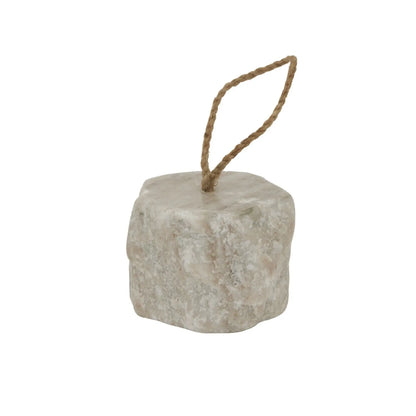 Natural White Marble Door Stop with Jute Rope Handle & Unique Veining – Neutral Decorative Weighted Stone Doorstop 7x10x10cm | Click Style