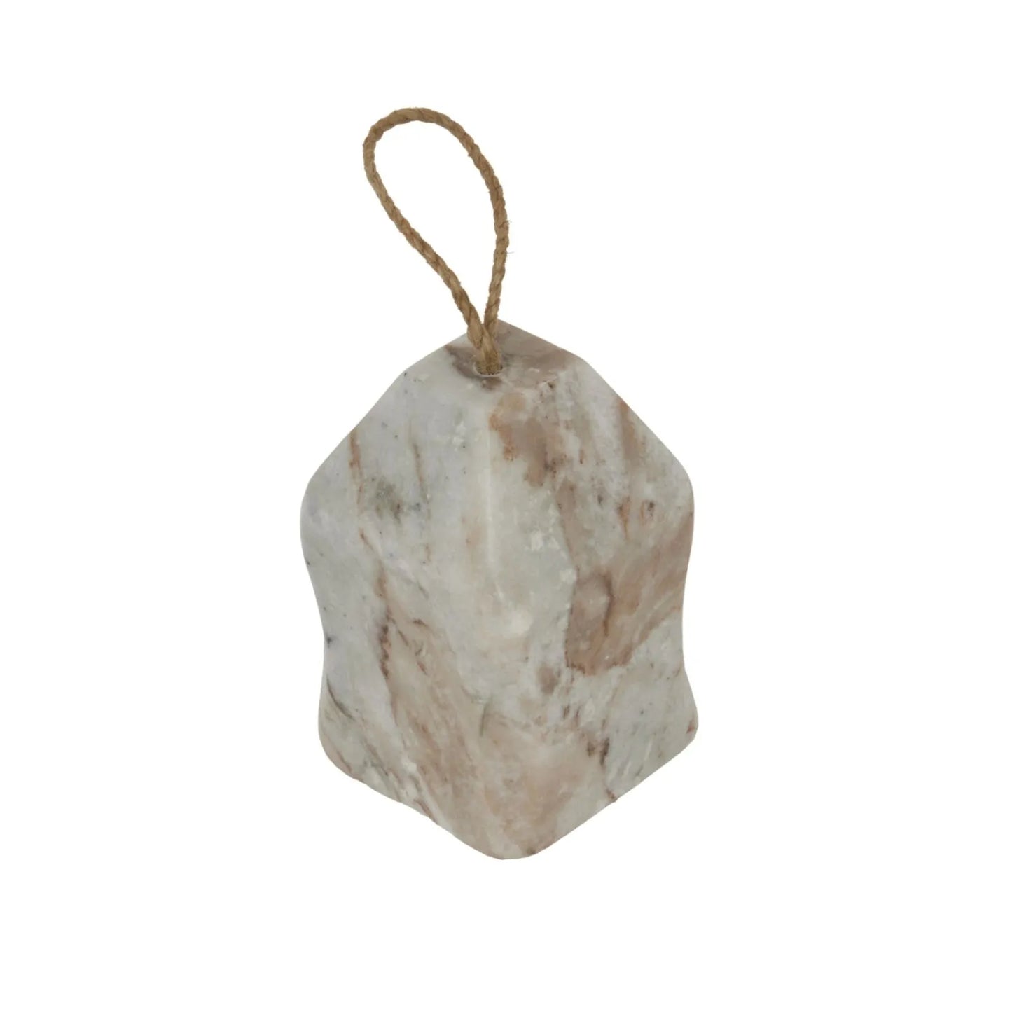 Natural White Marble House-Shaped Door Stop with Jute Rope Handle & Unique Veining – Neutral Decorative Weighted Stone Doorstop 11x8x8cm | Click Style