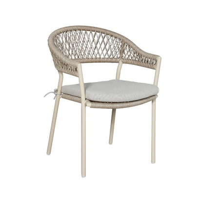 Natural & Light Beige 8 Seater Outdoor Garden Dining Set with Square Tie-On Cushions – Large Rectangular Thick-Top Acacia Wood Table & 8 Curved Back Rope Weave Dining Chairs, Light Beige Powder Coated Aluminium Frame, Light Linen Season-Proof Cushions with Secure Ties, Weather Resistant Luxury Garden Patio Furniture Set for Gardens, Patios, Decking & Terraces | Click Style
