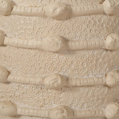 Neutral beige cream bobbled fibrestone decorative planter with textured stone-effect finish, indoor plant pot 29x32x32cm | Click Style