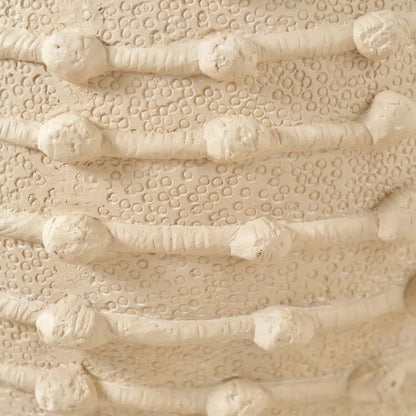 Neutral beige cream bobbled fibrestone decorative planter with textured stone-effect finish, indoor plant pot 29x32x32cm | Click Style