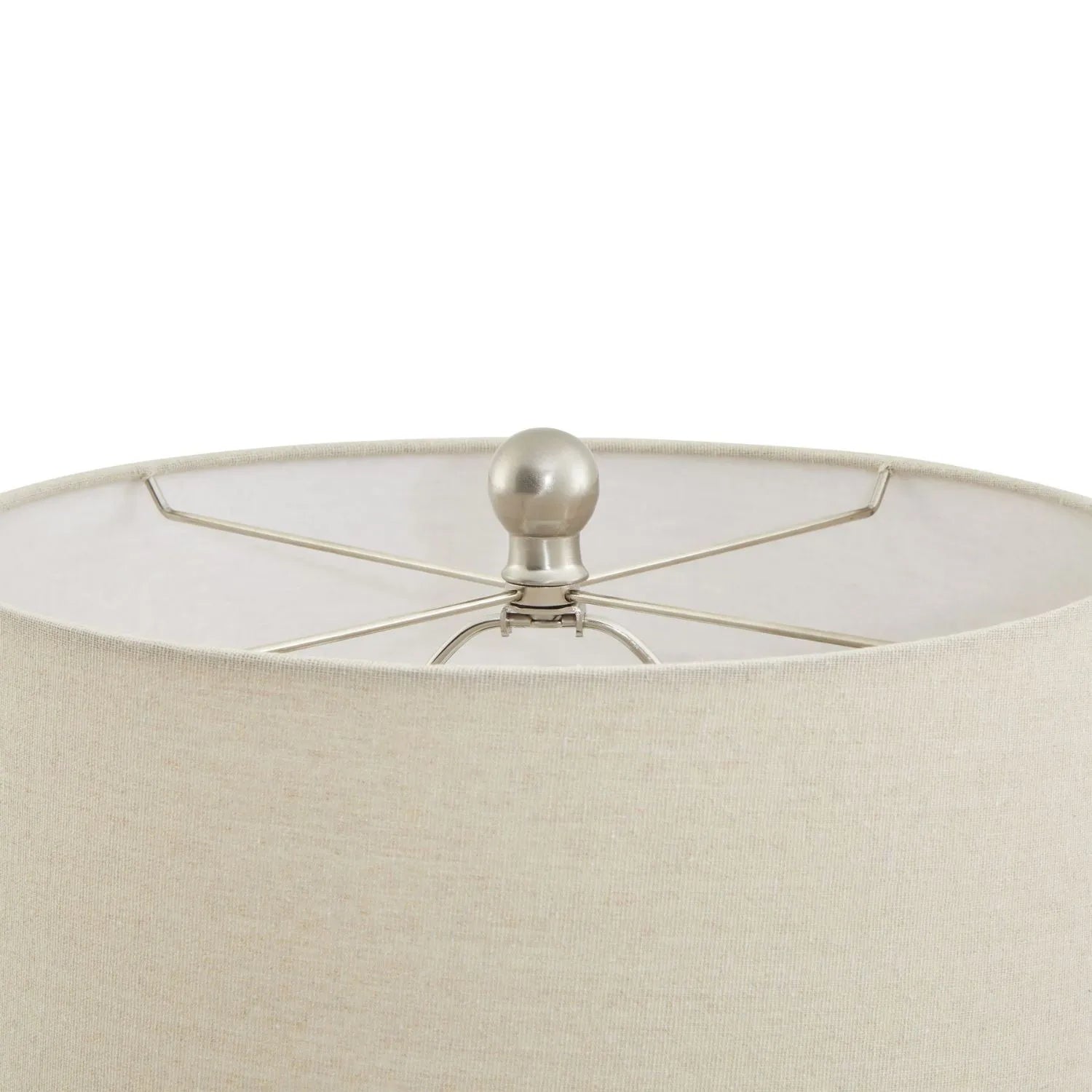 Neutral Cream Rotund Ceramic Table Lamp with Diamond Lattice Design & Natural Linen Tapered Lampshade – Decorative Lighting 58x38cm - Click Style