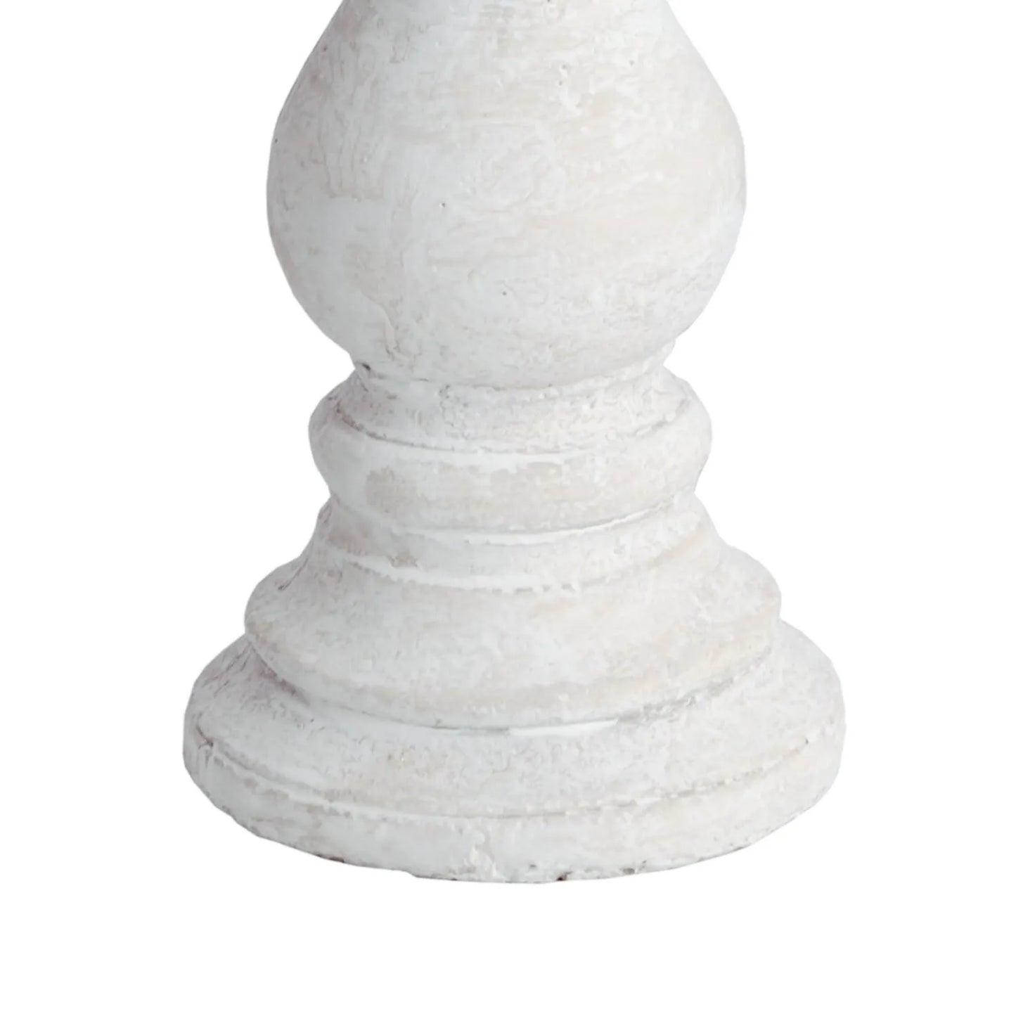 Neutral Cream Stone Candle Holder – Rustic Decorative Pillar Candle Stand 20x10cm - Click Style