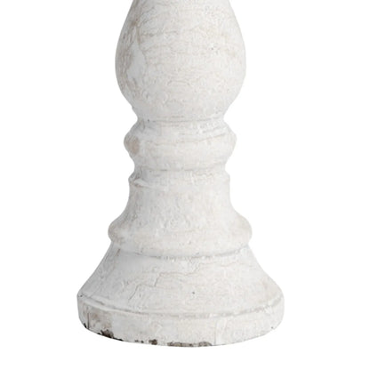 Neutral Cream Stone Candle Holder – Rustic Decorative Pillar Candle Stand 30x11cm - Click Style