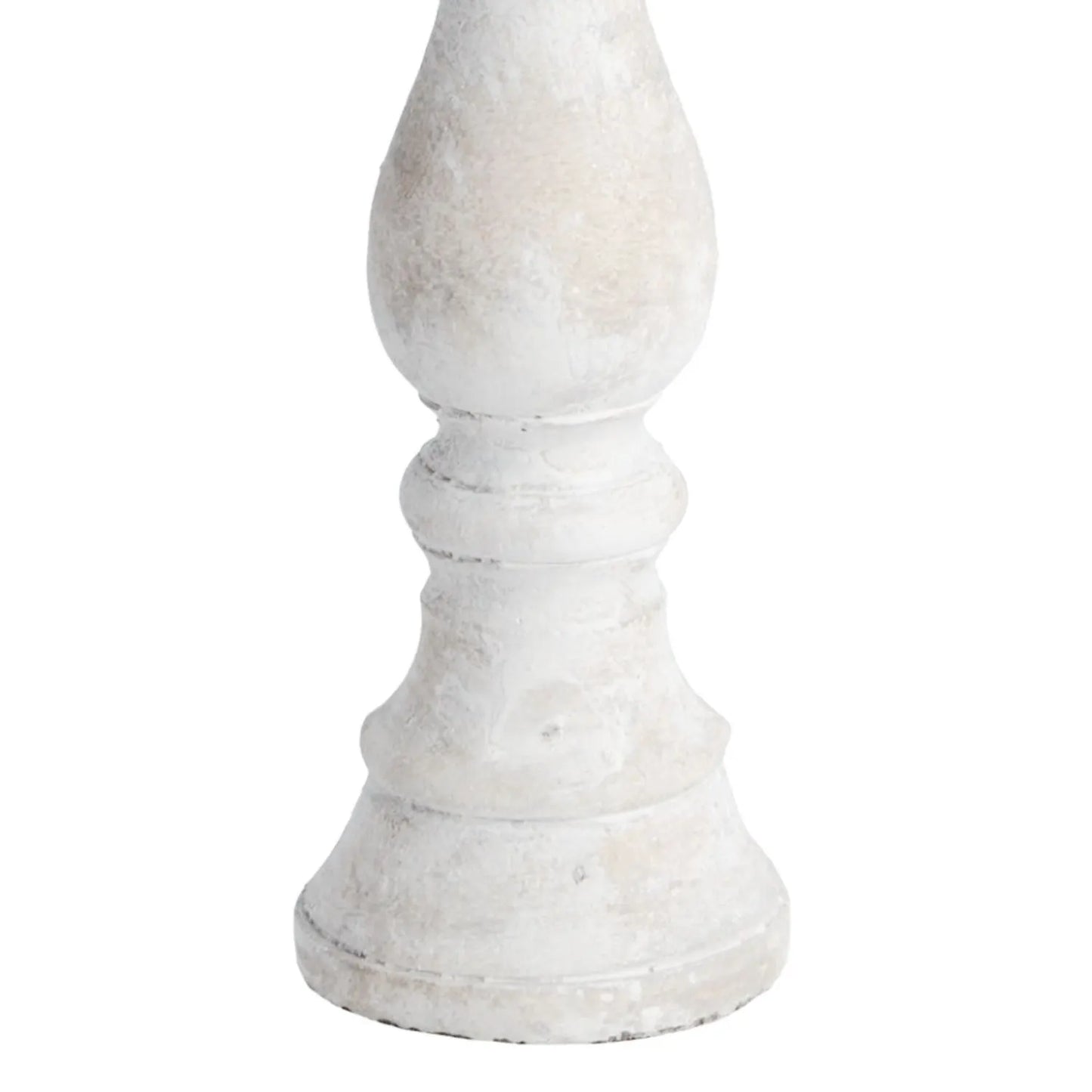 Neutral Cream Stone Candle Holder – Rustic Decorative Pillar Candle Stand 40x12cm - Click Style