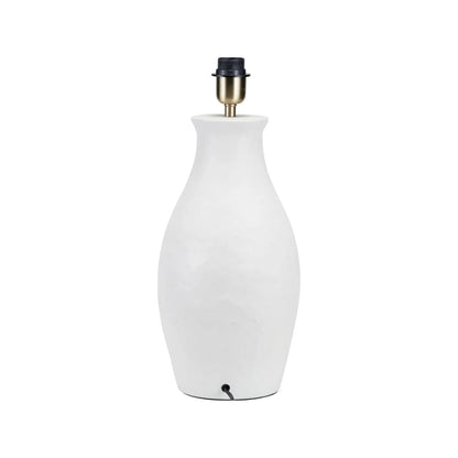 Neutral Matt White Textured Ceramic Table Lamp Base with Sculptural Bottle Shape – Handcrafted Modern Light Base 49x20x20cm | Click Style