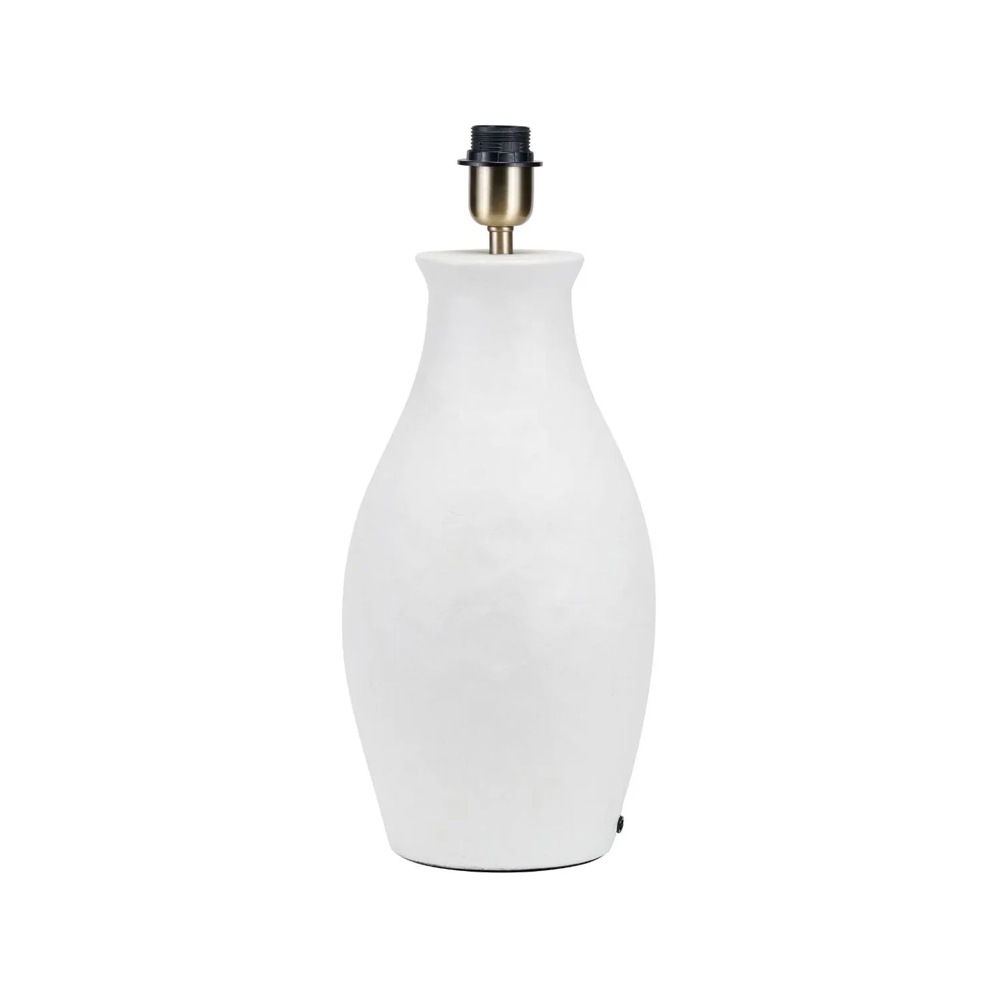 Neutral Matt White Textured Ceramic Table Lamp Base with Sculptural Bottle Shape – Handcrafted Modern Light Base 49x20x20cm | Click Style