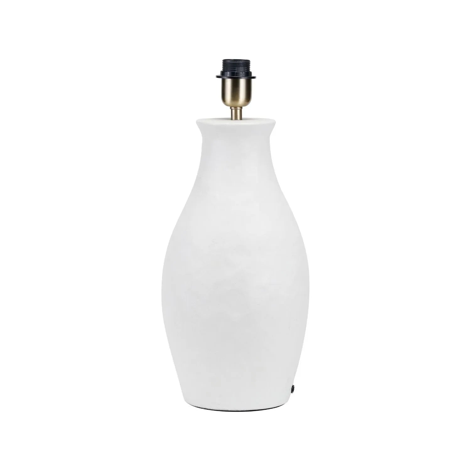 Neutral Matt White Textured Ceramic Table Lamp Base with Sculptural Bottle Shape – Handcrafted Modern Light Base 49x20x20cm | Click Style