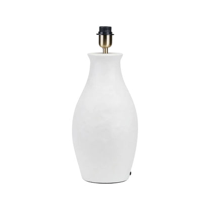 Neutral Matt White Textured Ceramic Table Lamp Base with Sculptural Bottle Shape – Handcrafted Modern Light Base 49x20x20cm | Click Style