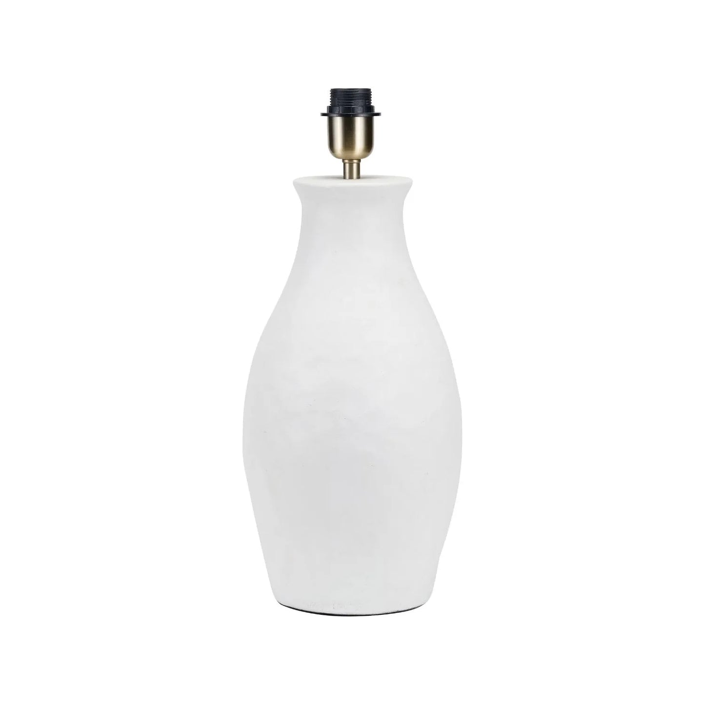 Neutral Matt White Textured Ceramic Table Lamp Base with Sculptural Bottle Shape – Handcrafted Modern Light Base 49x20x20cm | Click Style